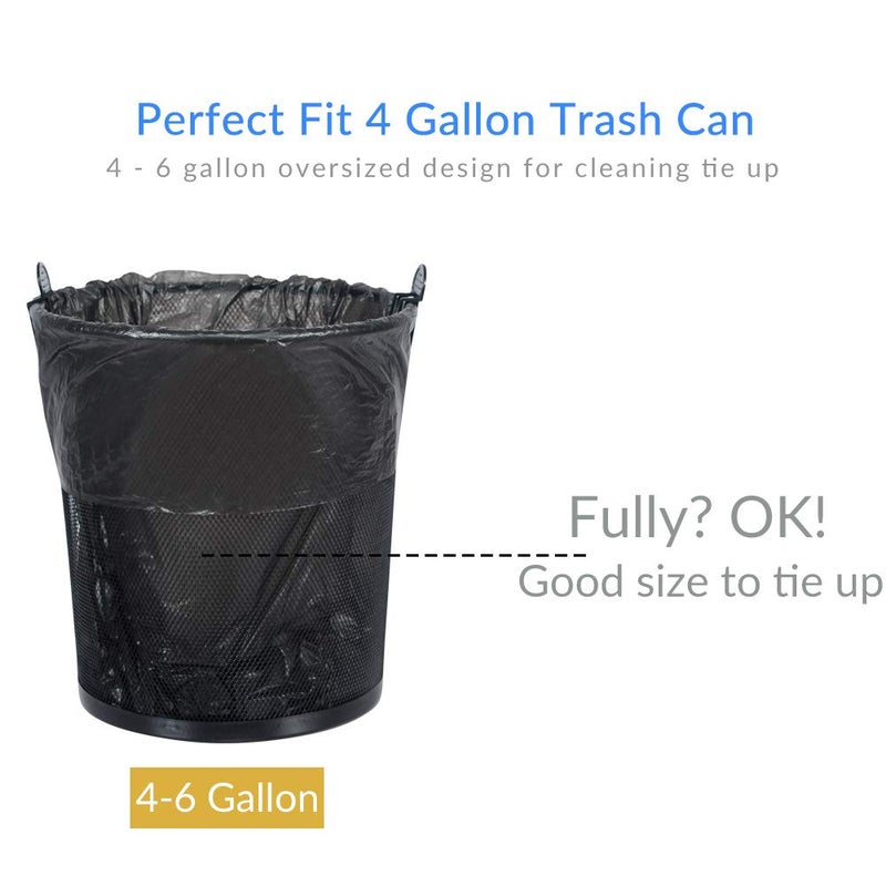 Jaoul Trash Bags 4 Gallon, Small Garbage Bags, Strong & Unscented Trash Bags for Kitchen, Bathroom, Office, Restroom, Car, Black, 60 Counts - Image 5